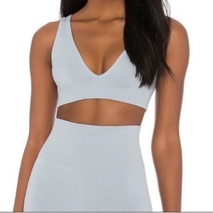 WeWoreWhat | Active V-Neck Bra Top in Pearl Blue